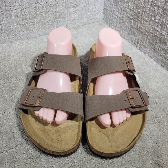 Birkenstock Arizona Men's Size 13 Regular Brown Birko-Flor Double Strap Sandals - Picture 2 of 13